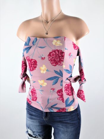 Floral Tied Shoulder Top Floral Tied Shoulder Top