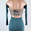Lace Up Teal Dress