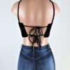 Crush Velvet Tied Back Top