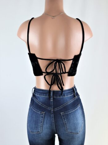 Crush Velvet Tied Back Top Crush Velvet Tied Back Top
