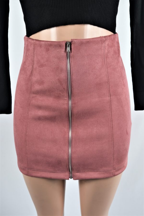 Pink Suede Skirt