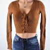 Lace Up Knit Top