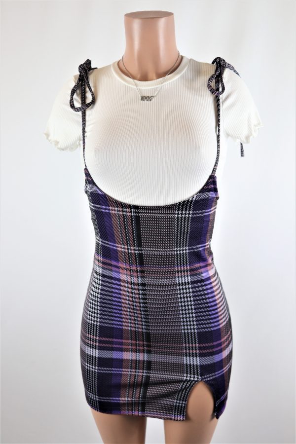Tied Suspender Skirt Set