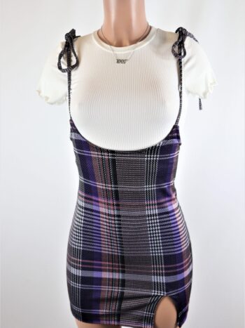 Tied Suspender Skirt Set