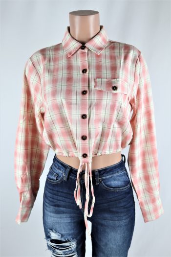 Pink Plaid Crop Top