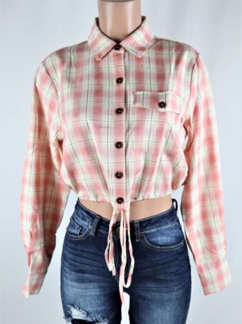 Pink Plaid Crop Top Pink Plaid Crop Top