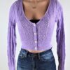 Lavender Crop Cardigan