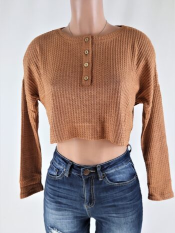 Button Up Waffle Top Button Up Waffle Top