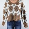 Argyle Distressed Sweater