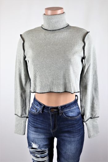 Turtleneck Stitch Crop Top