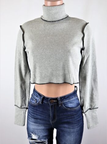 Turtleneck Stitch Crop Top Turtleneck Stitch Crop Top
