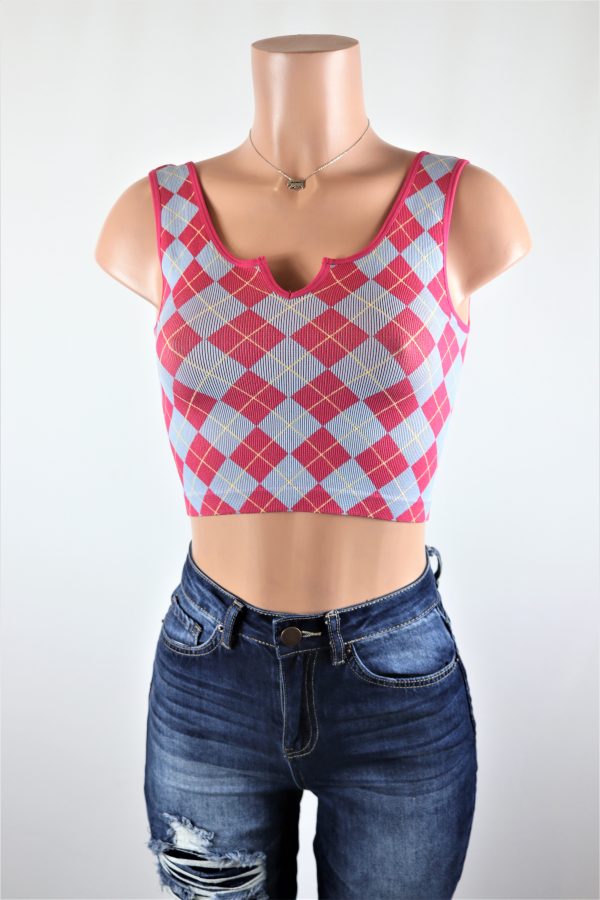 Argyle Notch Top