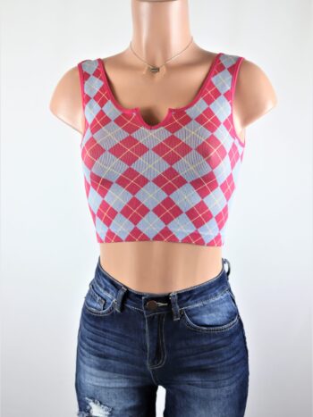 Argyle Notch Top