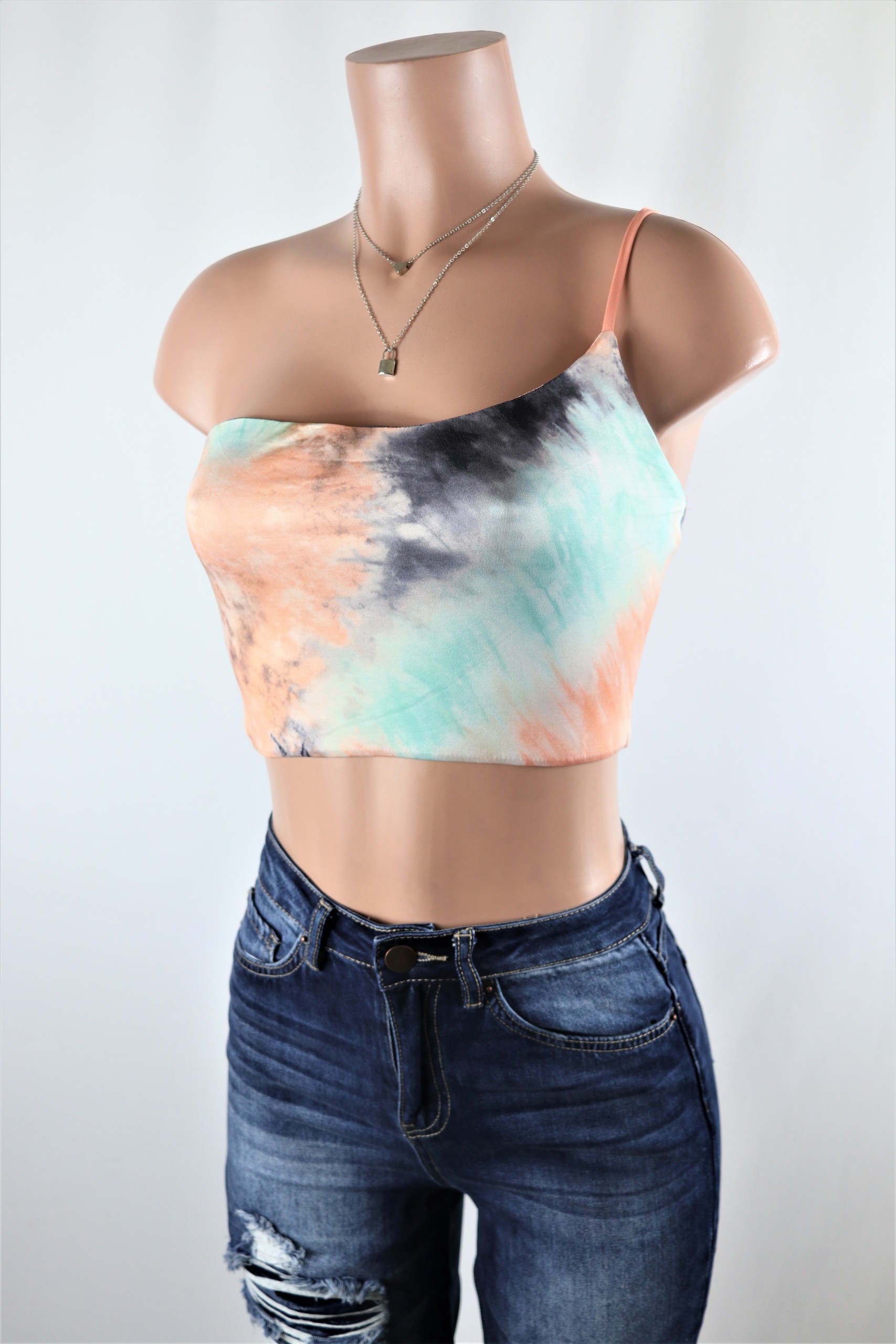 One Shoulder Dye crop Top - NeedMyStyle