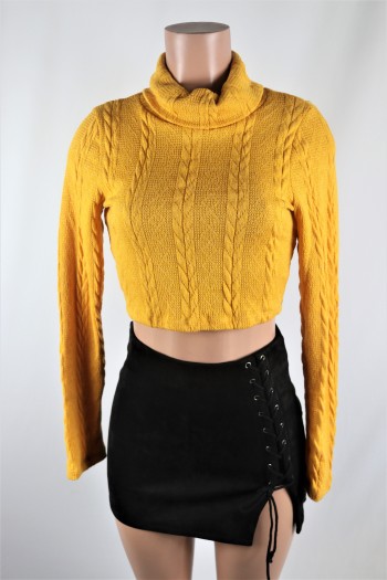 Mustard Turtleneck Top