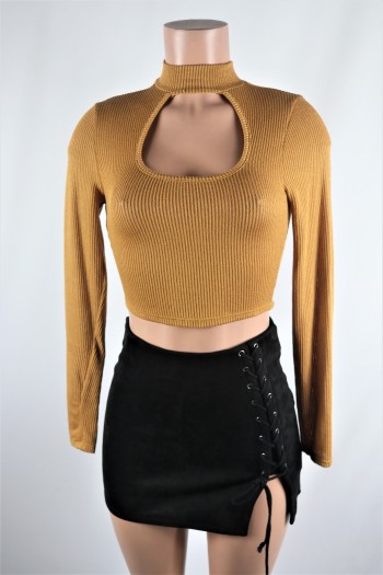 Camel Choker Crop Top