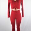 Red Ruche Pants Set