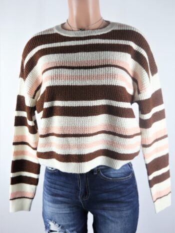 Stripe Waffle Sweater