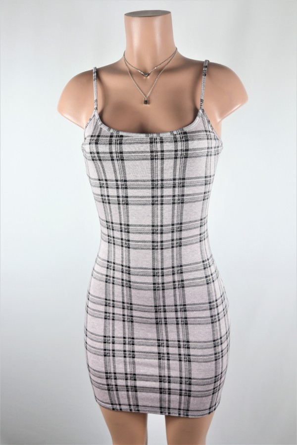 Lavender Plaid mini Dress 1