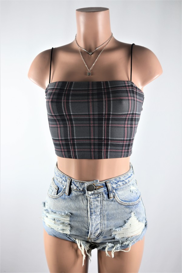 Anaya Plaid Crop Top