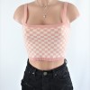 Pink Checkered Crop Top