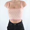 Pink Checkered Crop Top