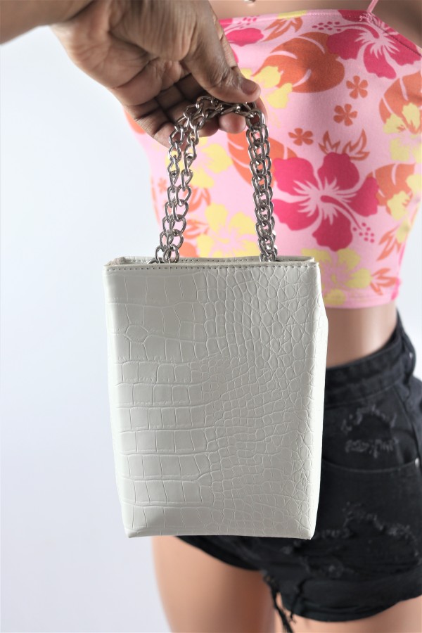 Faux Croc Leather Crossbody Bag