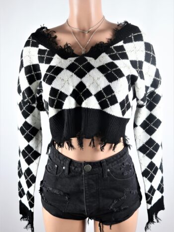 Black Argyle Sweater Black Argyle Sweater