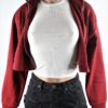 Red Zip Up Crop Jacket