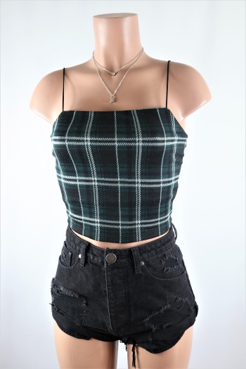 Agatha Plaid Crop Top