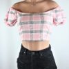 Baby Pink Plaid Crop Top