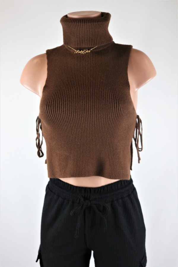 Turtleneck Side Tie Top