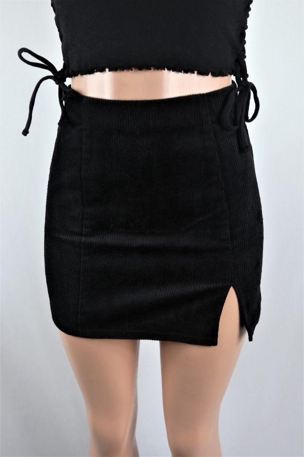 Corduroy Slit Skirt