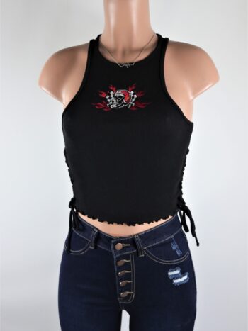 Skulltastic Tied Crop Top Skulltastic Tied Crop Top