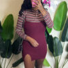 Ribbed Plain Jane Tied Suspender Skirt