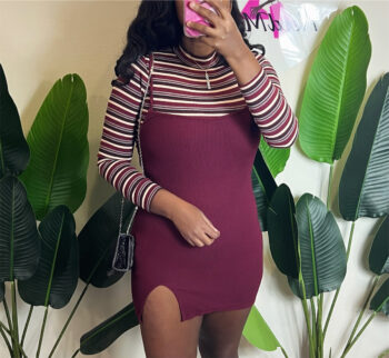 Ribbed Plain Jane Tied Suspender Skirt Ribbed Plain Jane Tied Suspender Skirt
