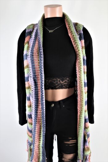 Multi Knit tassel Cardigan