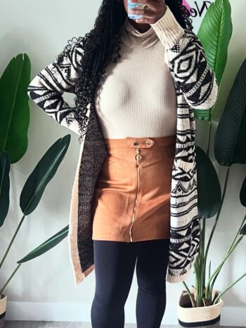 Tan Aztec Long Cardigan Tan Aztec Long Cardigan