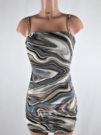 Marble Ruche Mini Dress