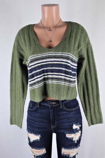 Peggy V Crop Sweater