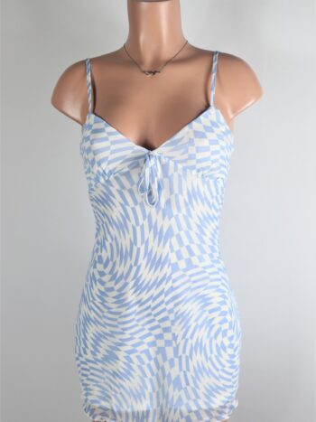Blue Illusion checker dress