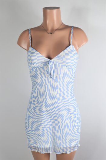 Blue Illusion checker dress