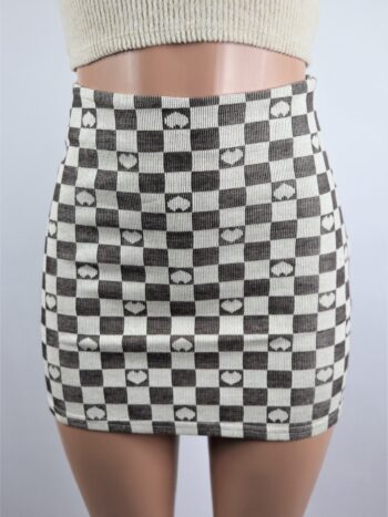 Checkered Heart Mini Skirt Checkered Heart Mini Skirt