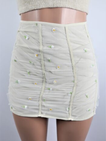 Floral Mesh Mini Skirt Floral Mesh Mini Skirt