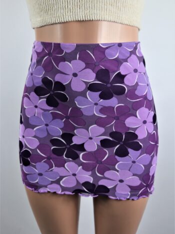 Purple Floral Mini Skirt Purple Floral Mini Skirt