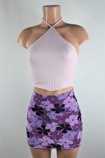 Lilac Halter Crop Top