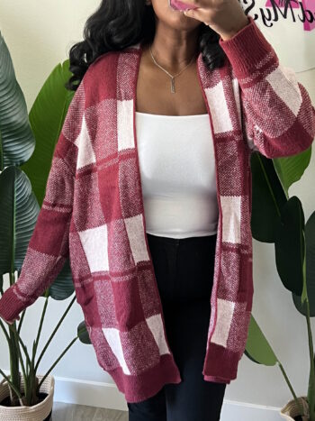 Red Checkered Cardigan Red Checkered Cardigan