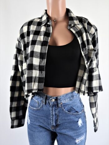Black Plaid Flannel Top Black Plaid Flannel Top