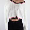Stripe Trim Sweater Top