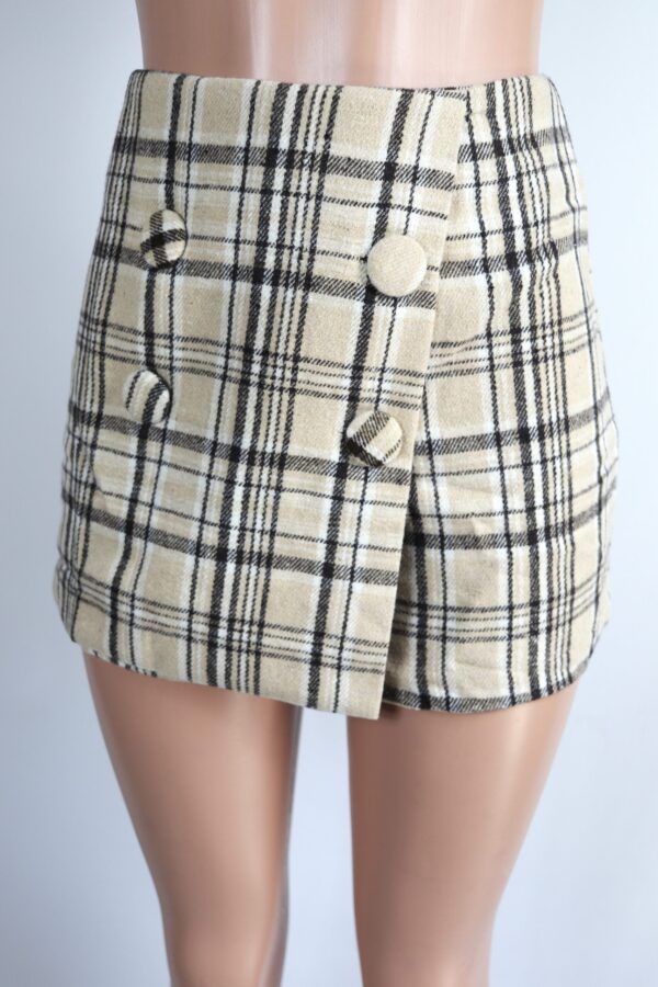 Taupe Plaid Skort